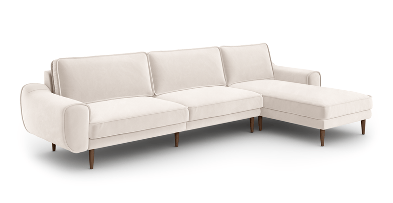 Klem 326 x 171 Sectional Wooden Leg - Velvet