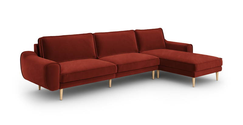 Klem 326 x 171 Sectional Wooden Leg - Velvet