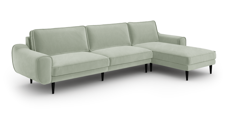 Klem 326 x 171 Sectional Wooden Leg - Velvet