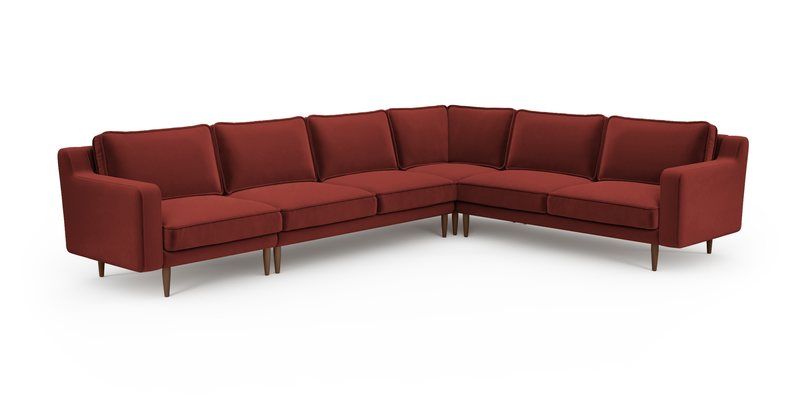 Klem Slim 334 x 257 sectional wooden leg - velvet