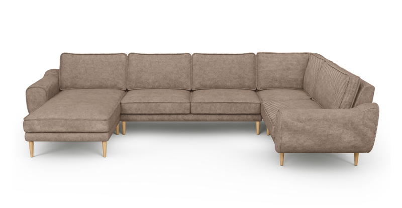 Klem 346 x 210 Sectional Wooden Leg - Cord Velour