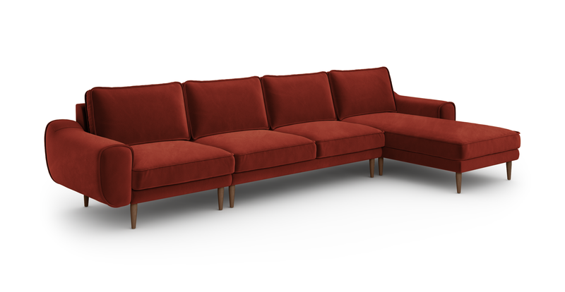 Klem 357 x 171 Sectional Wooden Leg - Velvet