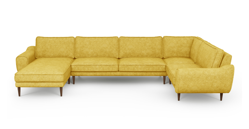 Klem 372 x 210 sectional wooden leg - corduroy velour
