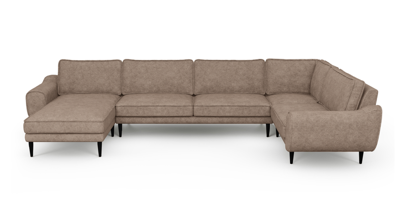 Klem 372 x 210 sectional wooden leg - corduroy velour