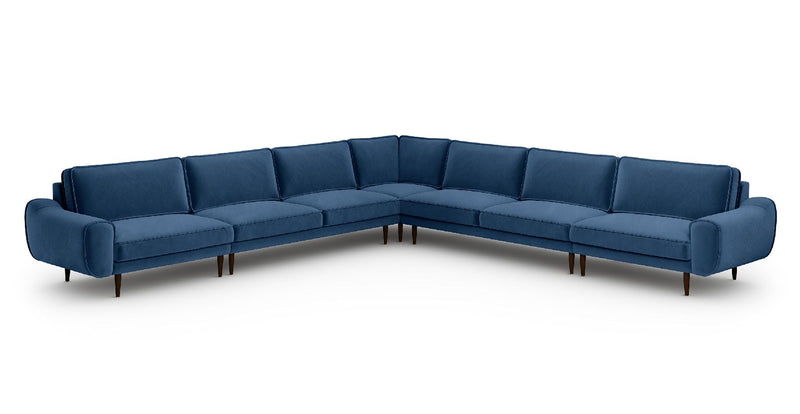 Klem 390 x 390 sectional wooden leg - velvet