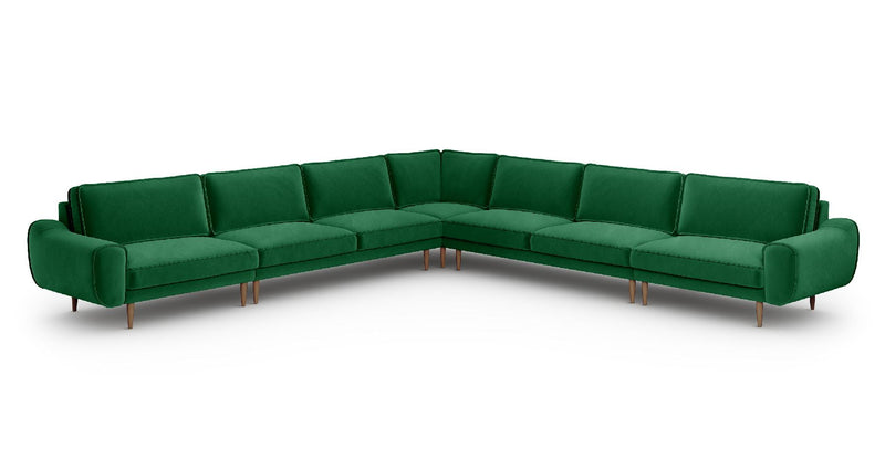 Klem 390 x 390 sectional wooden leg - velvet