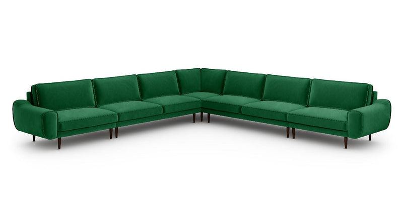 Klem 390 x 390 sectional wooden leg - velvet