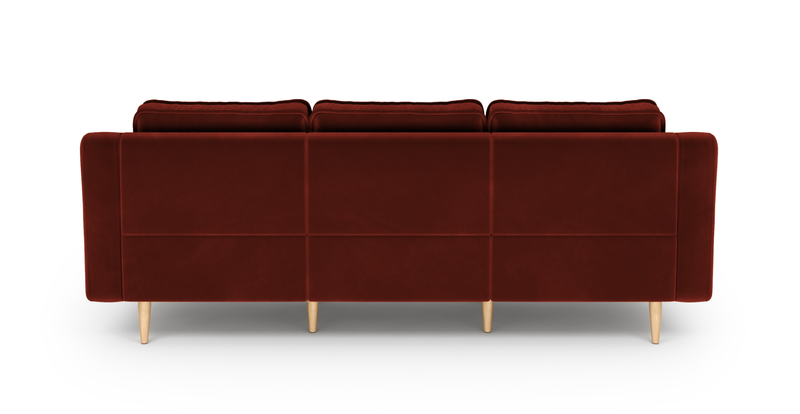 Klem Slim 3-Sitzer Modular Sofa Holzbein - Samt