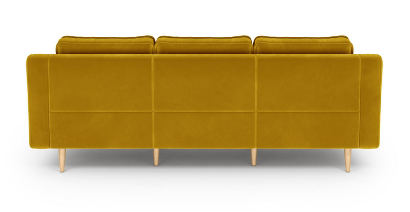 Klem Slim 3-Sitzer Modular Sofa Holzbein - Samt
