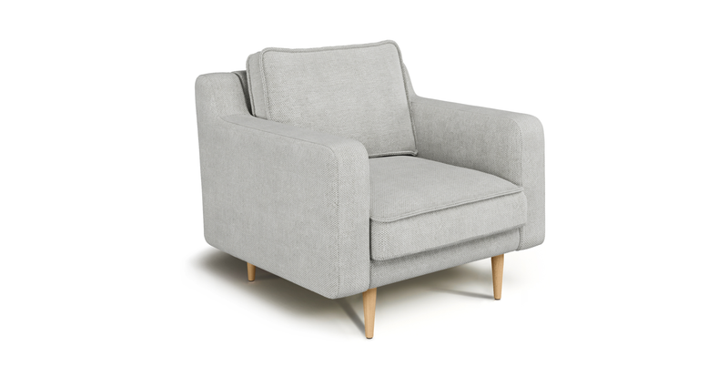 Klem Slim Armchair Wooden Leg - Natural Woven