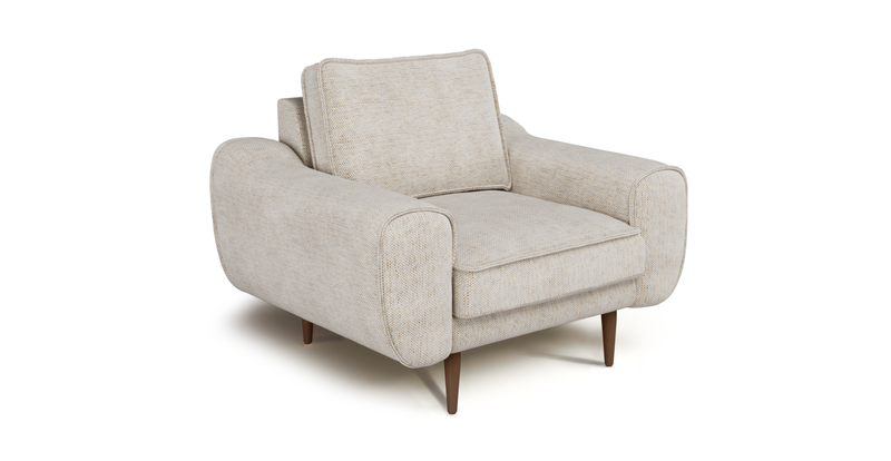 Klem Armchair Wooden Leg - Natural Woven