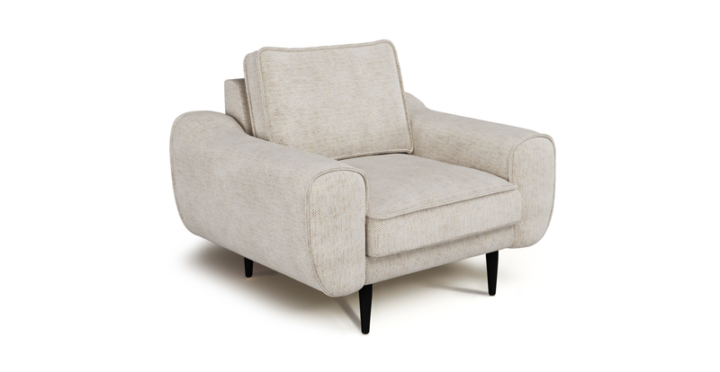 Klem Armchair Wooden Leg - Natural Woven