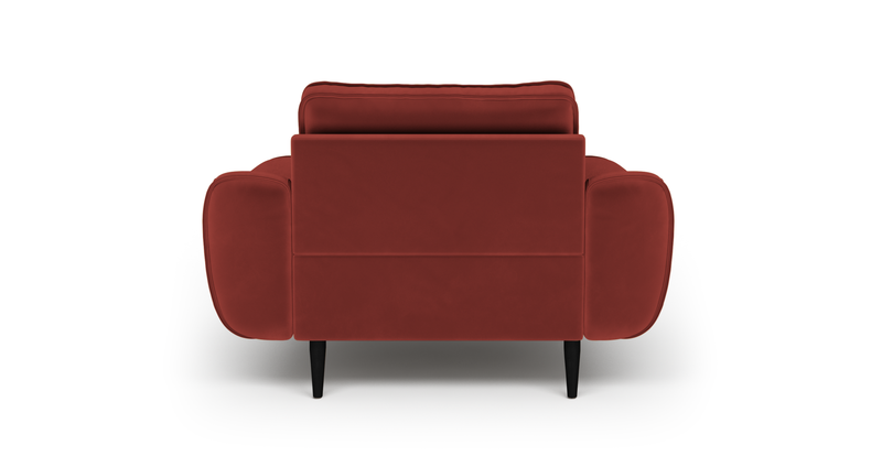 Klem Armchair Large Wooden Leg - Velvet