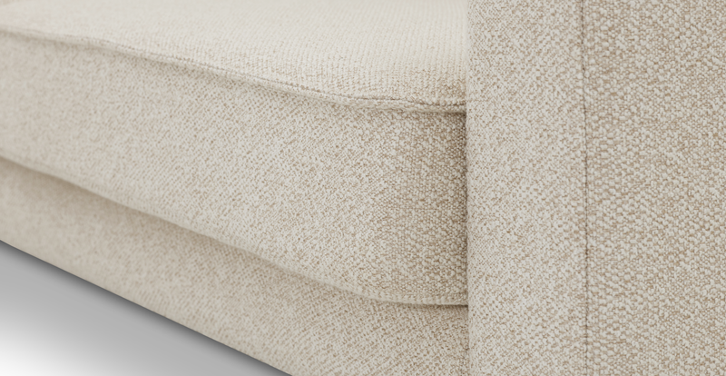 Klem Slim 3-Sitzer Sofa Zylindrisch Holzbein - Bouclé