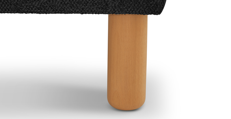 Klem Ottoman Cylindrical wooden leg - Bouclé