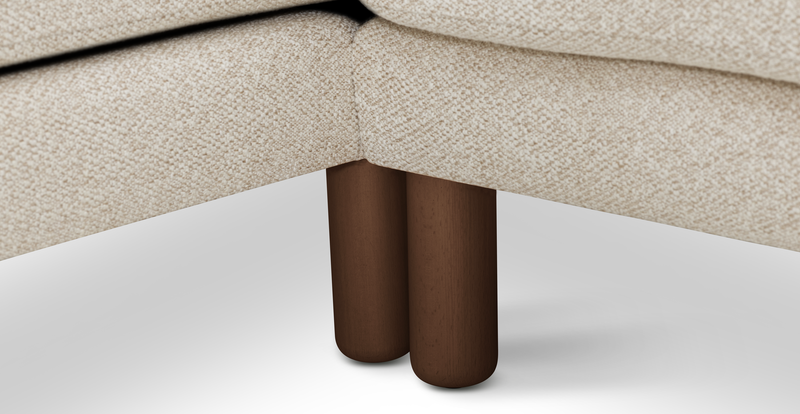 Klem 280 x 171 Sektional Zylindrisch Holzbein - Bouclé