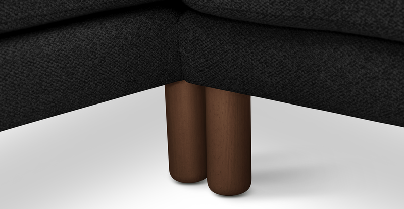 Klem 280 x 171 Sektional Zylindrisch Holzbein - Bouclé