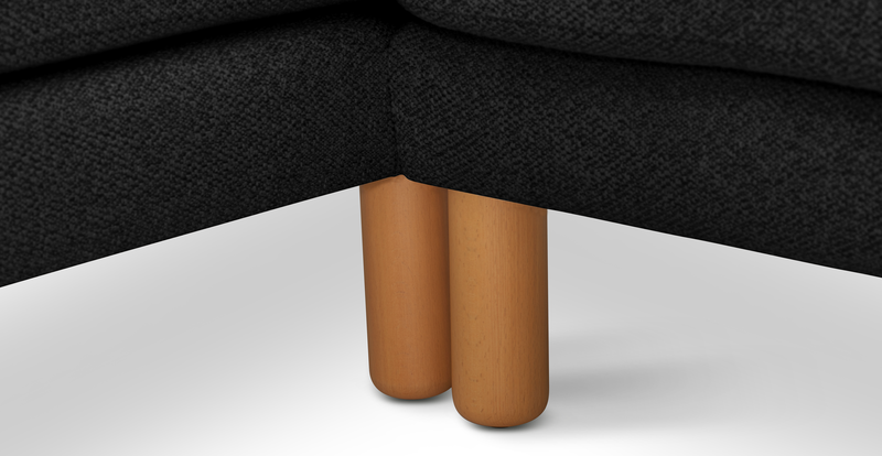 Klem Slim 292 x 171 Sektional Zylindrisch Holzbein - Bouclé