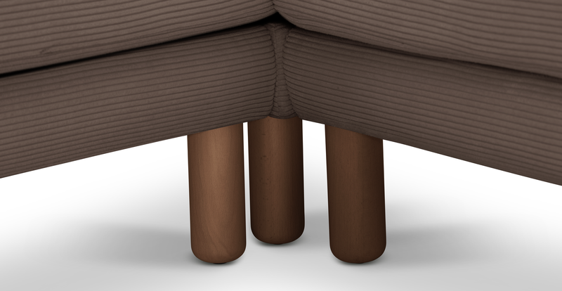 Klem Slim 257 x 203 Sectional Cylindrical Wooden Leg - Cord Velour