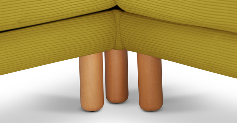 Klem Slim 257 x 203 Sectional Cylindrical Wooden Leg - Cord Velour