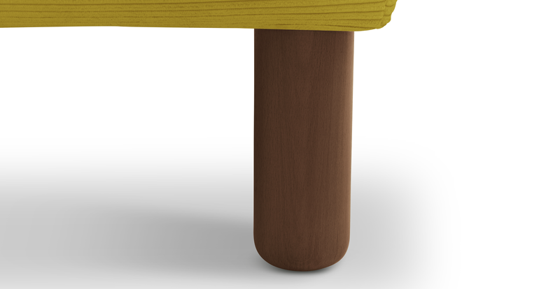 Klem Ottoman Cylindrical Wooden Leg - Cord Velour
