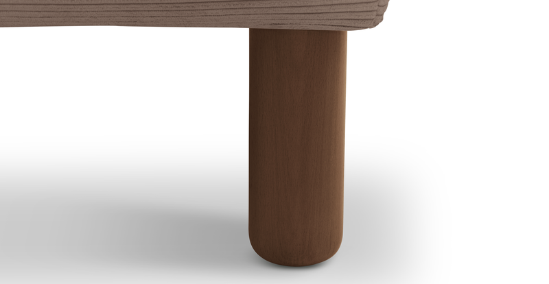 Klem Ottoman Cylindrical Wooden Leg - Cord Velour