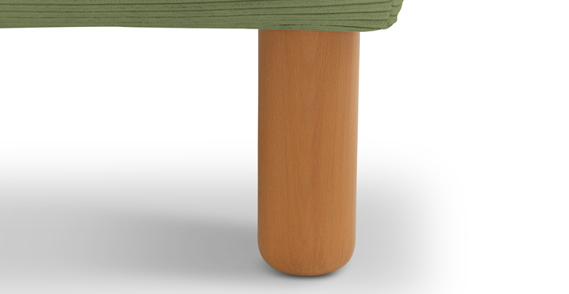 Klem Ottoman Cylindrical Wooden Leg - Cord Velour