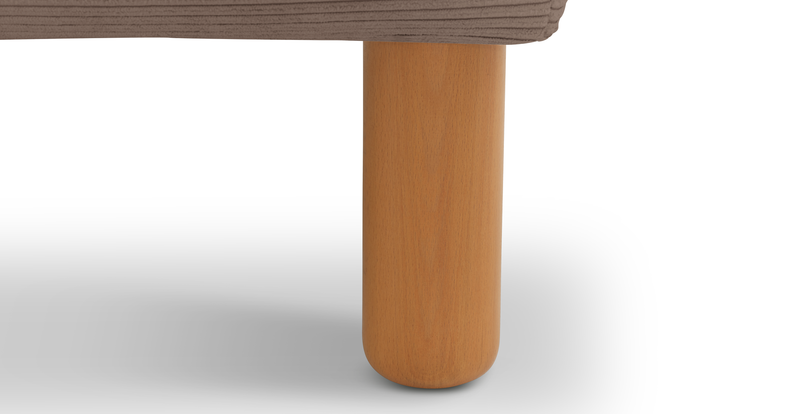 Klem Ottoman Cylindrical Wooden Leg - Cord Velour