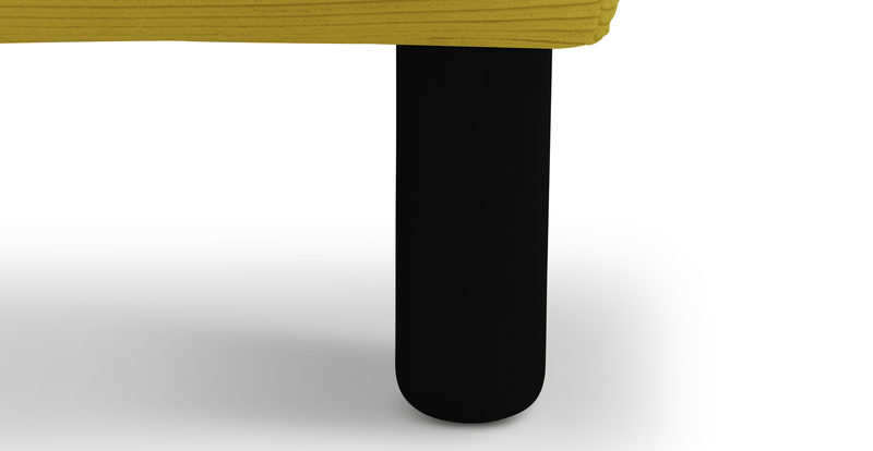 Klem Ottoman Cylindrical Wooden Leg - Cord Velour