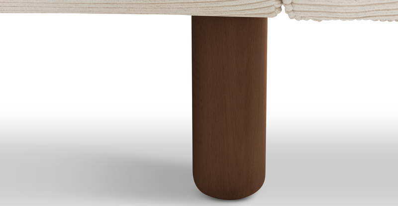 Klem 357 x 171 Sektional Zylindrisch Holzbein - Cord Velours