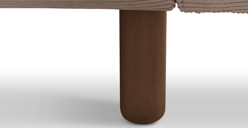 Klem 357 x 171 Sektional Zylindrisch Holzbein - Cord Velours