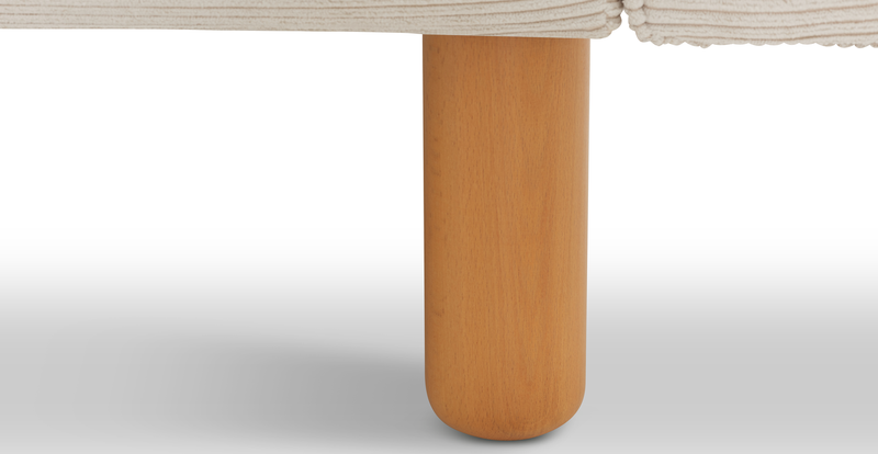 Klem 357 x 171 Sektional Zylindrisch Holzbein - Cord Velours