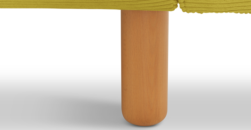 Klem 357 x 171 Sektional Zylindrisch Holzbein - Cord Velours