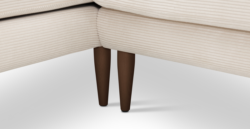 Klem 306 x 171 Sectional Wooden Leg - Cord Velour