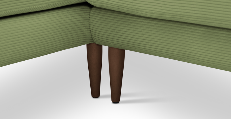 Klem 306 x 171 Sectional Wooden Leg - Cord Velour
