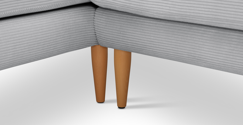 Klem 306 x 171 Sectional Wooden Leg - Cord Velour