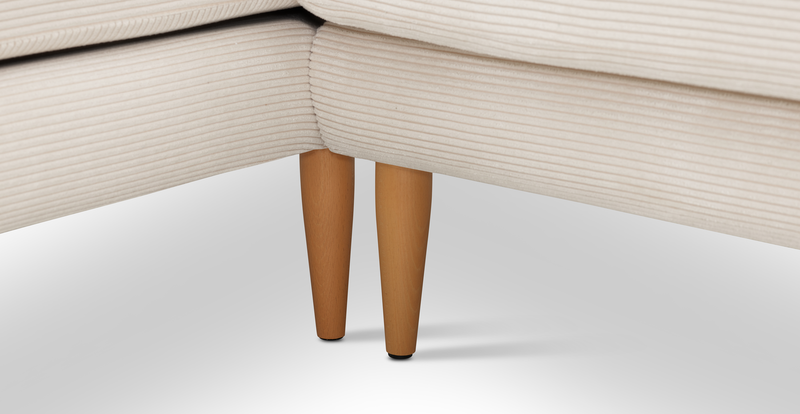 Klem 357 x 171 Sectional wooden leg - Cord velour