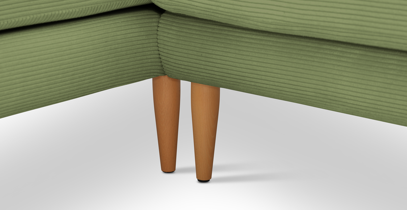 Klem 357 x 171 Sectional wooden leg - Cord velour