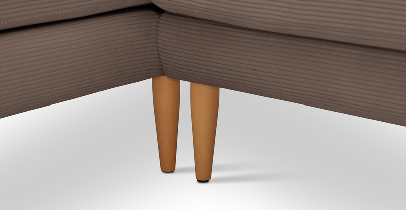 Klem 306 x 171 Sectional Wooden Leg - Cord Velour