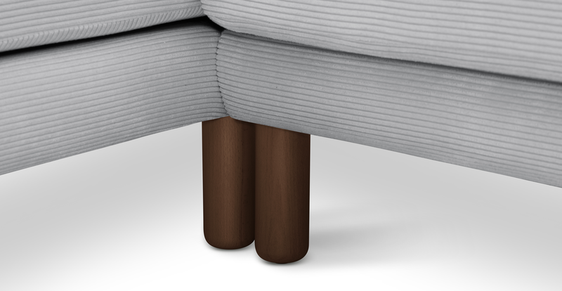 Klem Slim 240 x 171 Sektional Zylindrisch Holzbein - Cord Velours