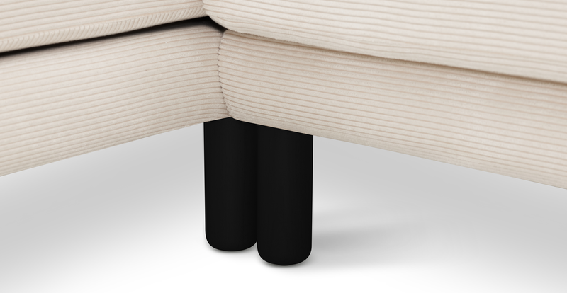 Klem Slim 240 x 171 Sektional Zylindrisch Holzbein - Cord Velours