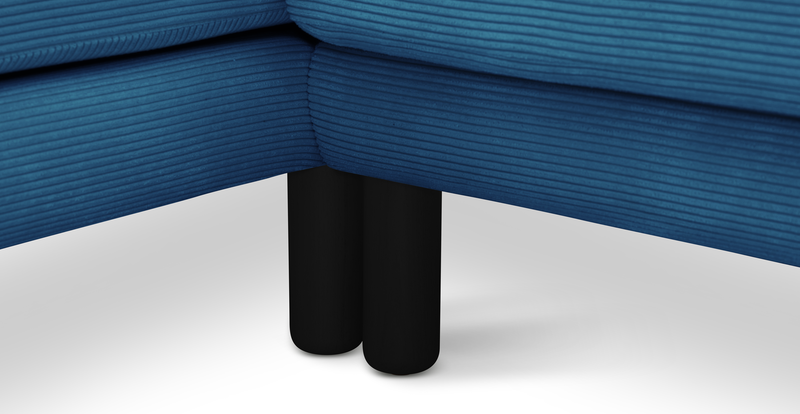 Klem 357 x 171 Sektional Zylindrisch Holzbein - Cord Velours