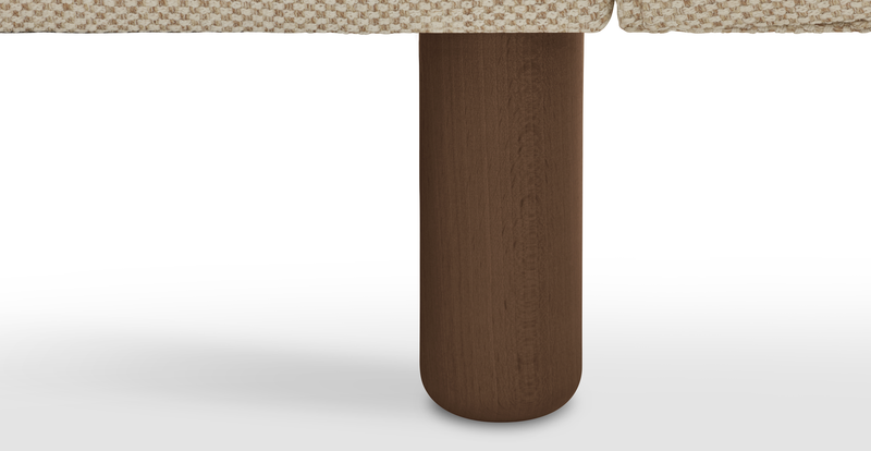 Klem Slim 3-Sitzer Sofa Zylindrisch Holzbein - Naturgewebe