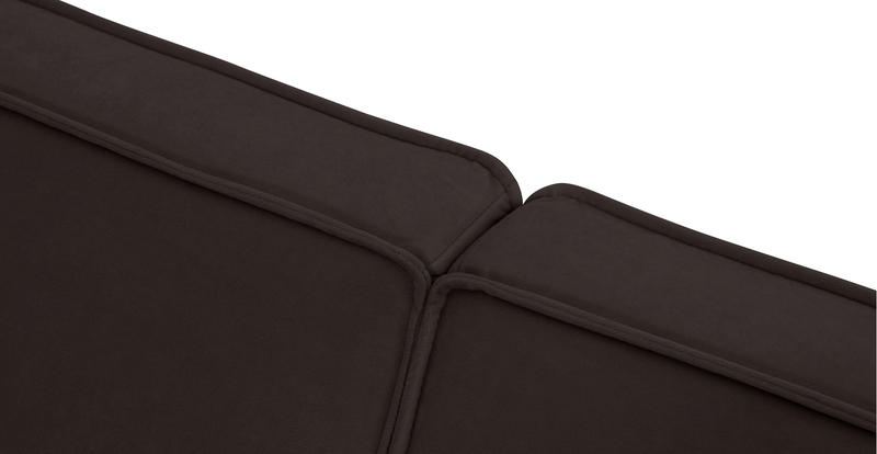 Klem 390 x 390 sectional wooden leg - velvet