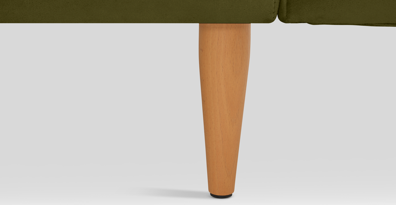 Klem Slim 343 x 171 Sektional Holzbein - Samt