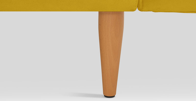 Klem Slim 3-Sitzer Modular Sofa Holzbein - Samt