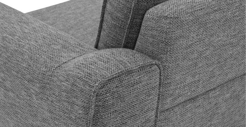 Klem Sessel Groß Holzbein - Naturgewebe
