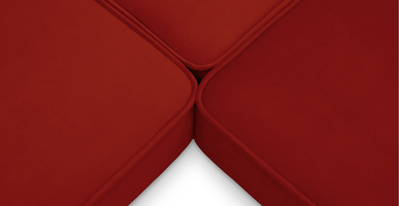 Klem Slim 257 x 203 Sectional Wooden Leg - Velvet