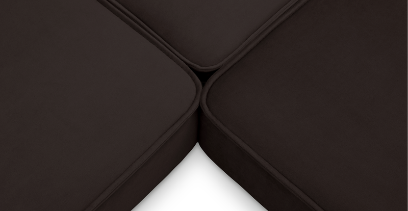 Klem Slim 257 x 203 Sectional Wooden Leg - Velvet