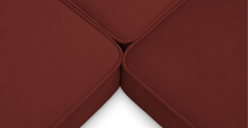 Klem 390 x 390 sectional wooden leg - velvet